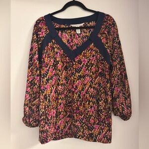 Diane Von Furstenberg women’s silk Multicolor V-Neck Women's blouse top 8